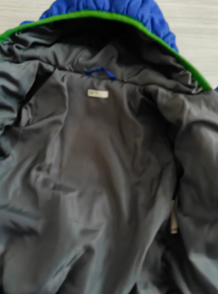 Kapüşonlu, Fermuarlı Mavi Erkek Çocuk Mont - Görsel 4