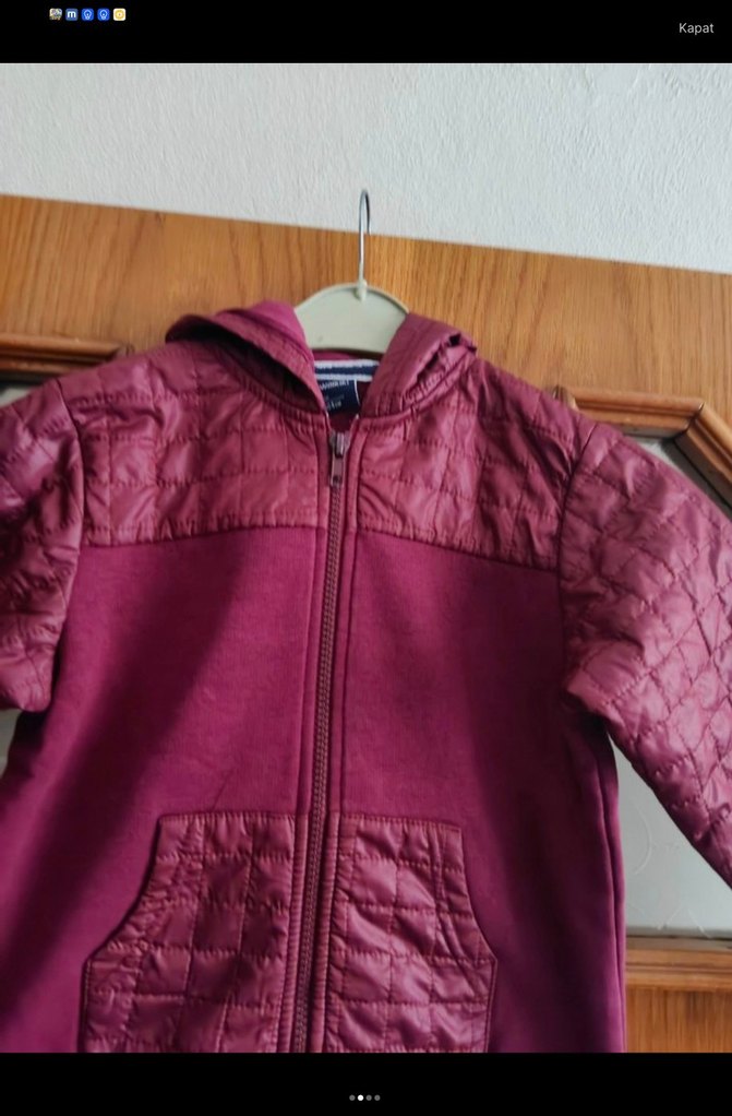 Bordo Kapüşonlu Fermuarlı Erkek Sweatshirt - Görsel 2