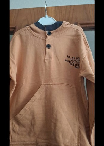 Erkek Çocuk Bej Düğmeli Sweatshirt - Görsel 2