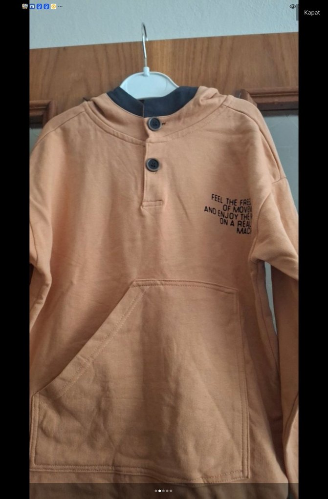 Erkek Çocuk Bej Düğmeli Sweatshirt - Görsel 2