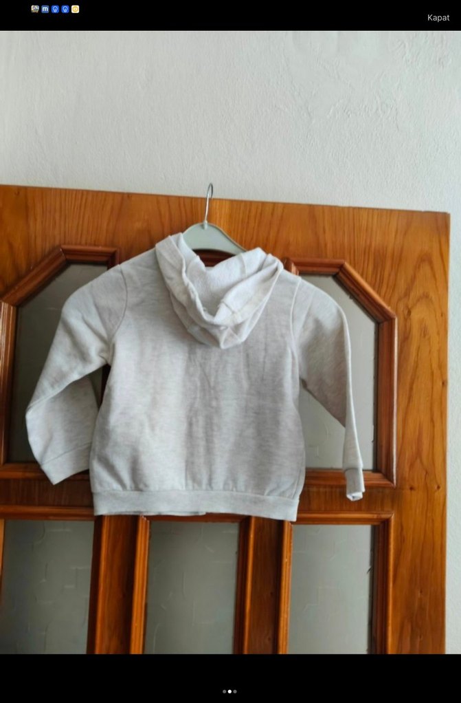 Erkek Çocuk Gri Fermuarlı Sweatshirt - Görsel 2