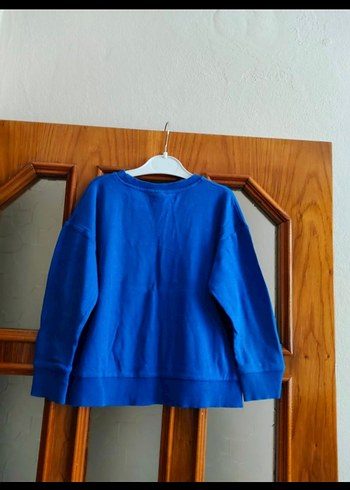 Renkli Baskılı Erkek Çocuk Mavi Sweatshirt - Görsel 3