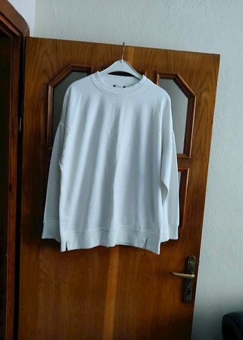 Diğer Beyaz Bisiklet Yaka Rahat Sweatshirt