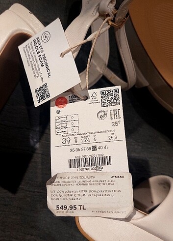 39 Beden beyaz Renk Stradivarius ayakkabı