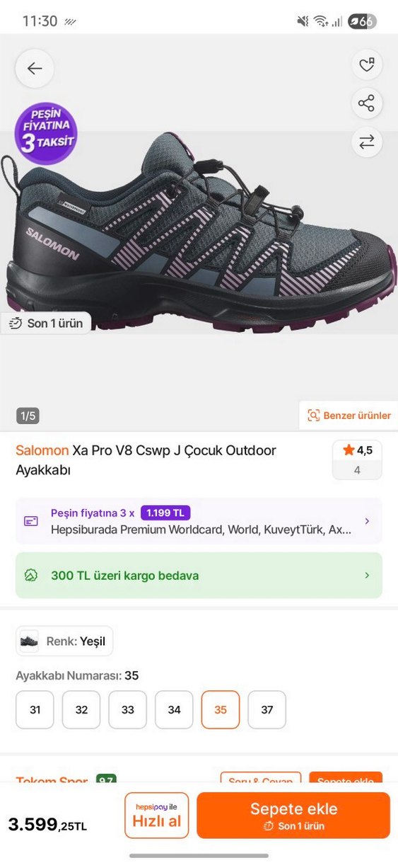 Salomon Xa Pro V8 Cswp J Çocuk Spor Ayakkabısı (spor bot) - Görsel 2