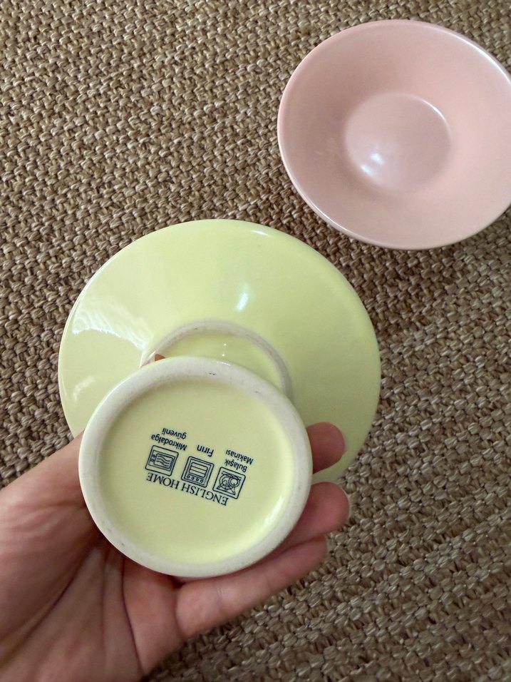 Bohem Pembe ve sarı sunumluk Tabak Seti Englishome - Görsel 3