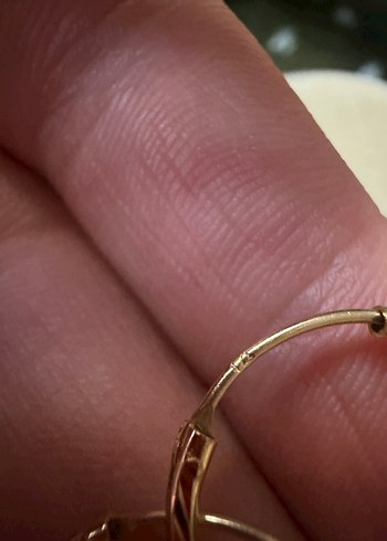 Altın Renkli Midi Halka Küpeler 14 ayar - Görsel 7