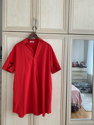 xl Beden Kırmızı salaş elbise