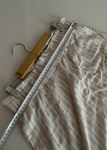 Beyaz Pilili Keten stamina Mini Şort - Görsel 5