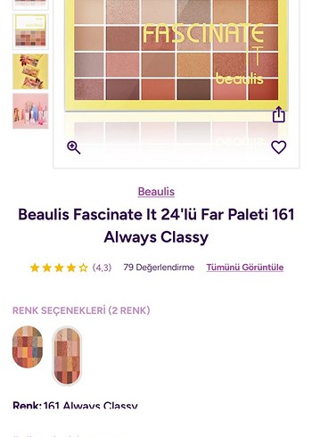 Beaulis Fascinate 24'lü Far Paleti 161 Always Classy