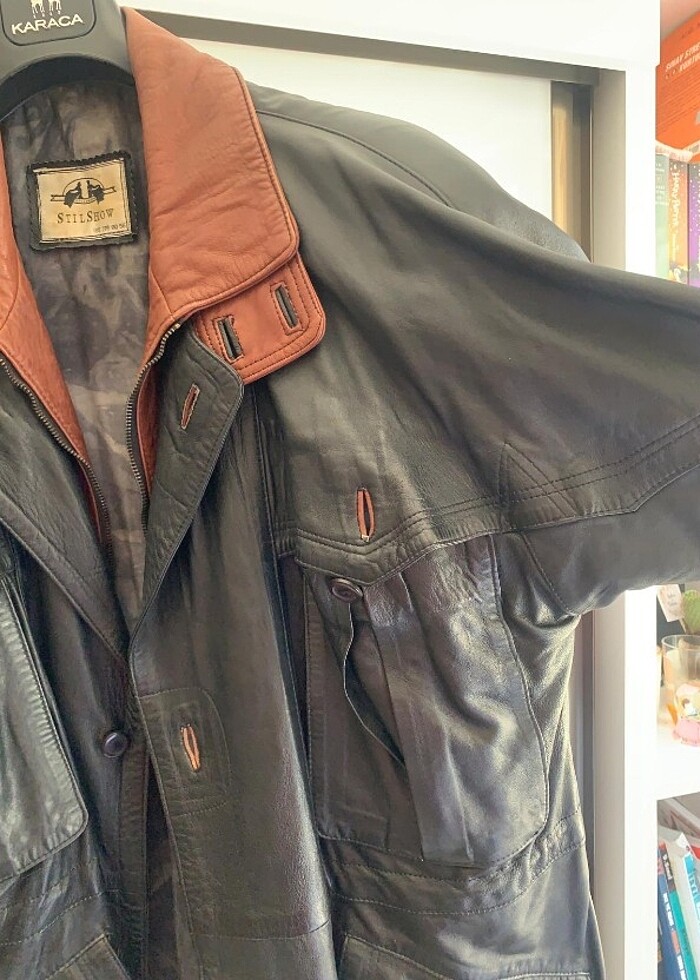 Gerçek hakiki deri mont - Görsel 3