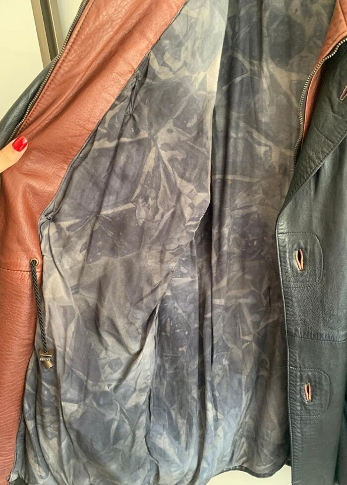 Gerçek hakiki deri mont - Görsel 5