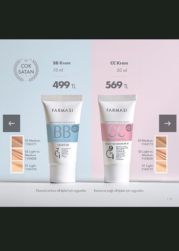 Farmasi Pastel Tonlarda Bej BB Krem ve cc krem. - Görsel 2