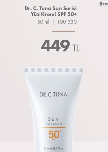 DR.C.TUNA Güneş Koruyucu Krem SPF 50+adet fiyatıdır - Görsel 2