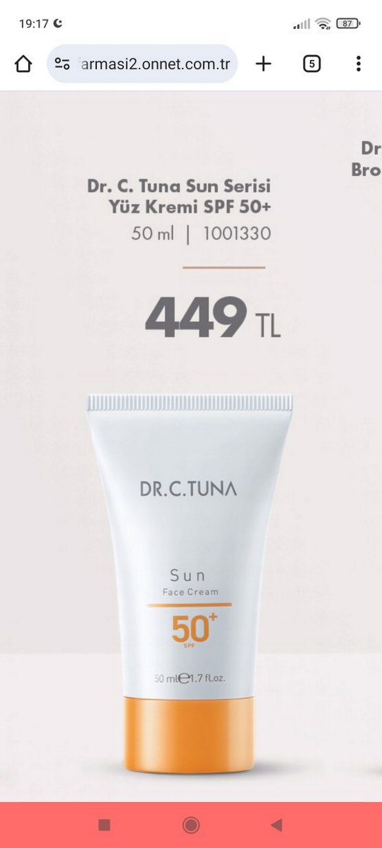 DR.C.TUNA Güneş Koruyucu Krem SPF 50+adet fiyatıdır - Görsel 2