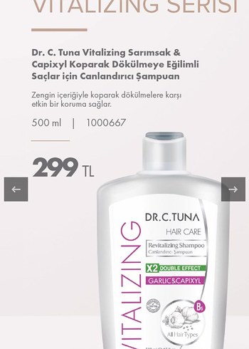 Dr.C.Tuna Vitalizing Sarımsak Özlü Şampuan adet fiyatıdır - Görsel 2