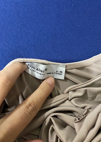 Bej Elastik Kumaşlı Pareo - Görsel 2