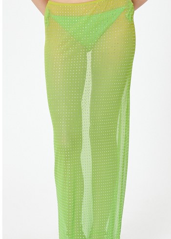 Transparan taş detay plaj eteği - Görsel 2