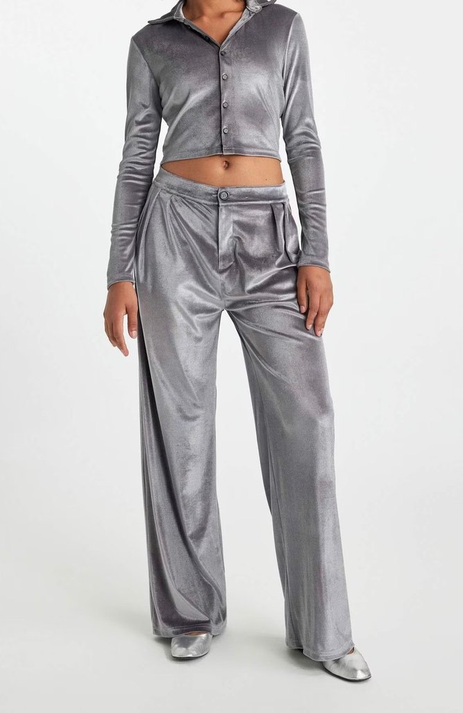 Kadife palazzo pantolon - Görsel 4