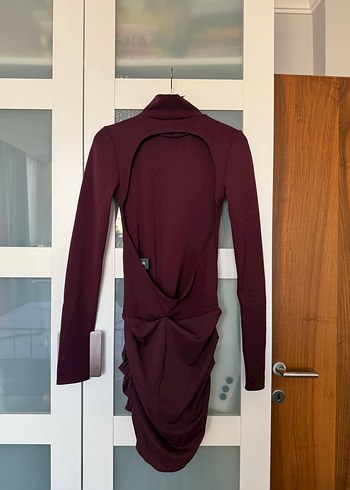 m Beden bordo Renk Zara elbise