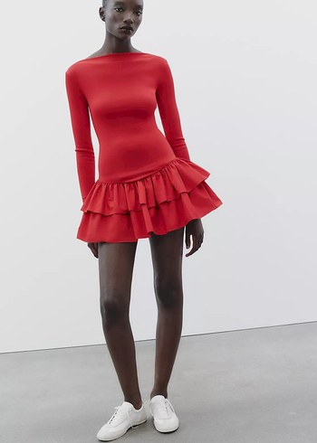 Zara volanlı Mini Elbise