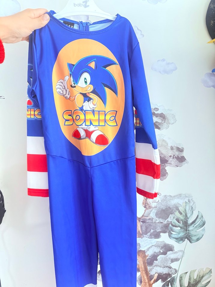 Renkli Sonic Baskılı Çocuk Kostümü - Görsel 3
