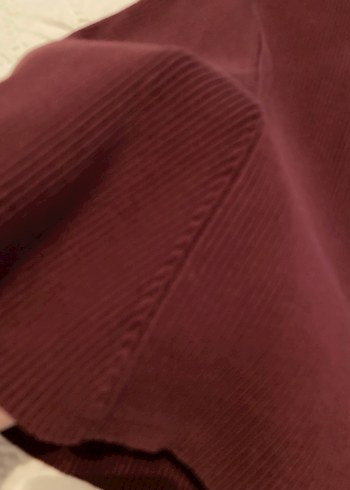 Zara Makina Orgu Bordo Elbise XS - Görsel 4