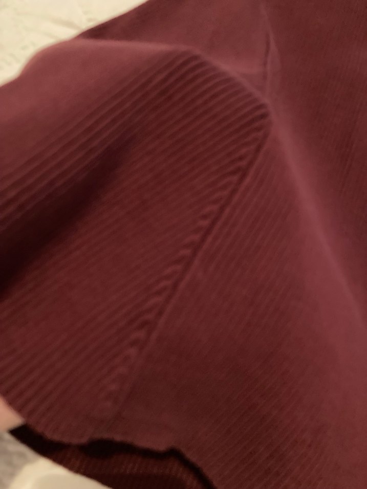 Zara Makina Orgu Bordo Elbise XS - Görsel 4