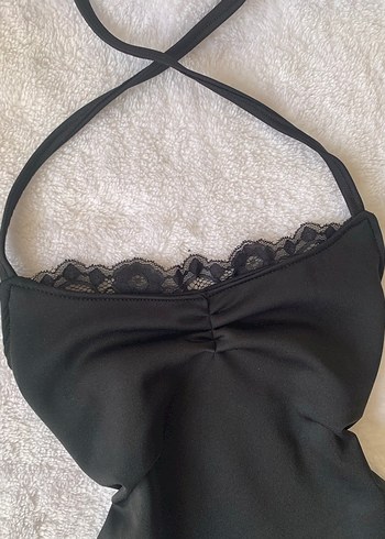 Dantelli Siyah Straplez Gotik Büstiyer - Görsel 3