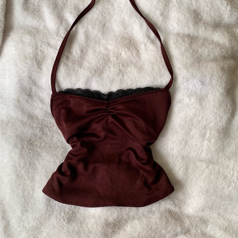 Bordo Dantelli Straplez Büstiyer - Görsel 2