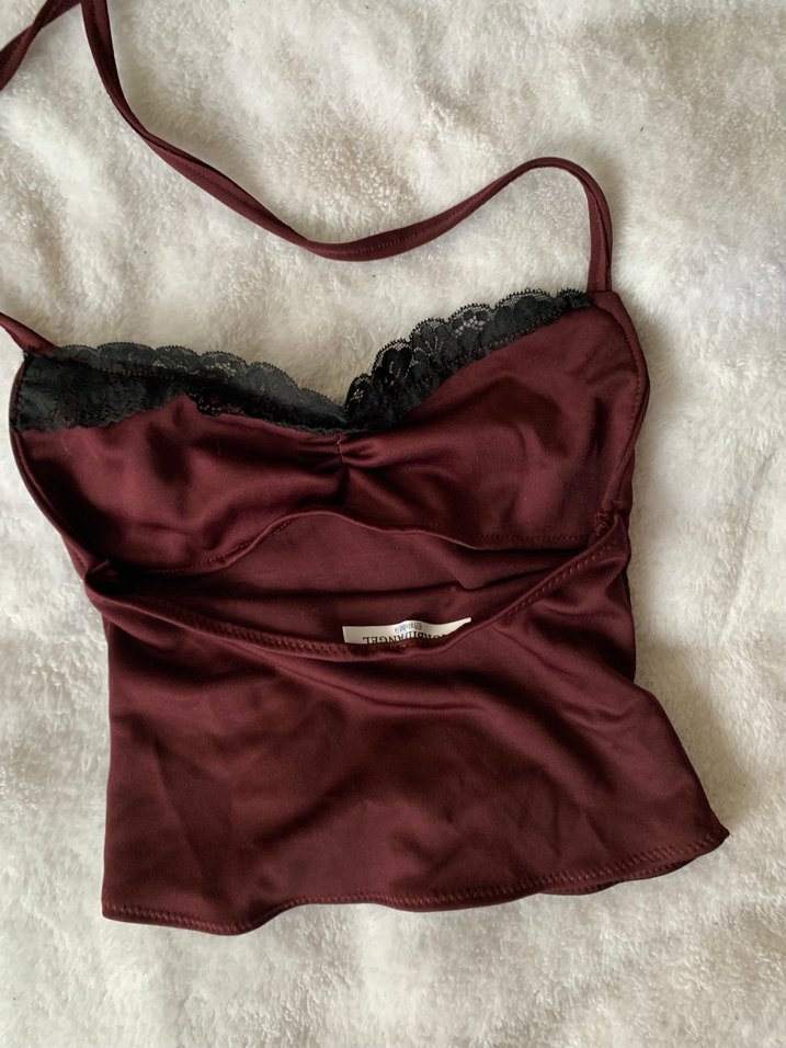 Bordo Dantelli Straplez Büstiyer - Görsel 3