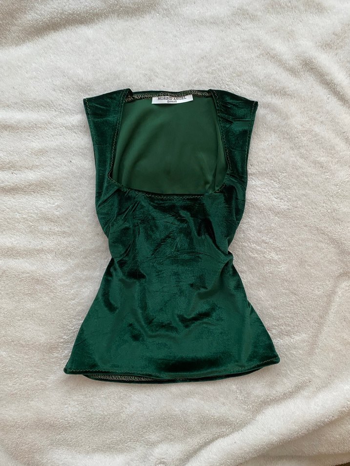 Zümrüt yeşili kadın bluz - Görsel 3