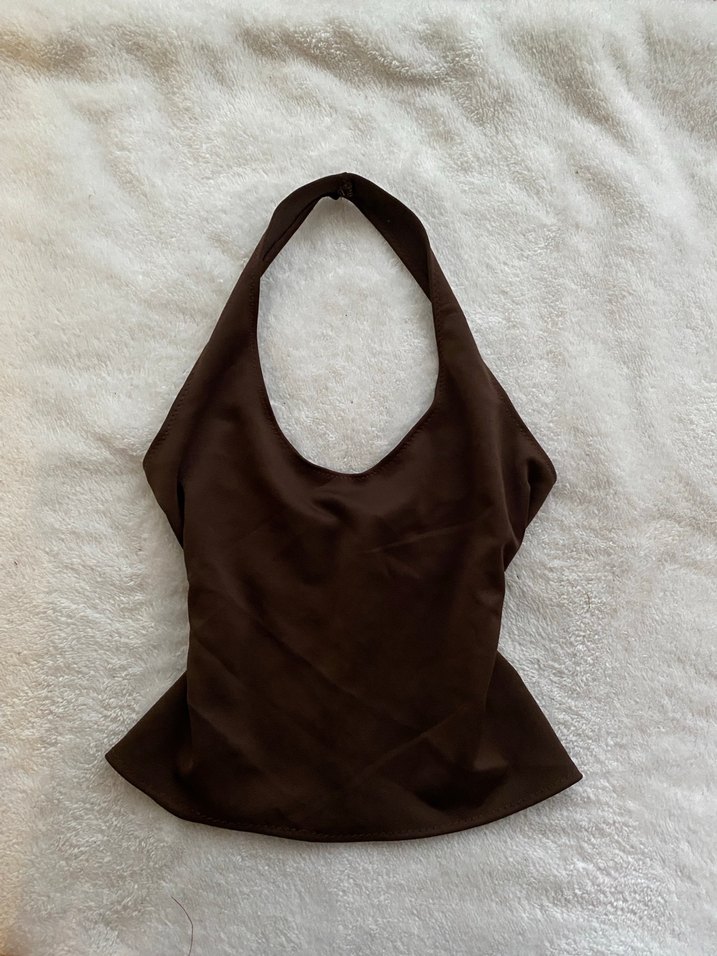 Kahverengi Halter Yaka Kadın Atlet - Görsel 2