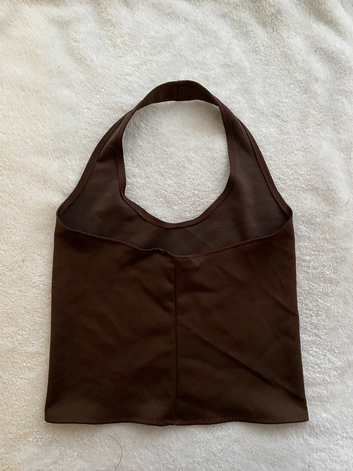 Kahverengi Halter Yaka İnce Kadın Atlet - Görsel 3