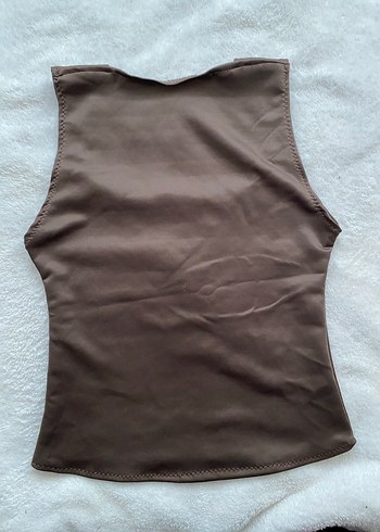 Kahverengi Kadın Kolsuz Bluz - Görsel 2