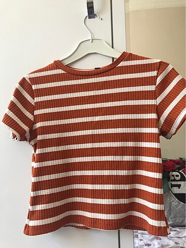 Kiremit rengi çizgili crop