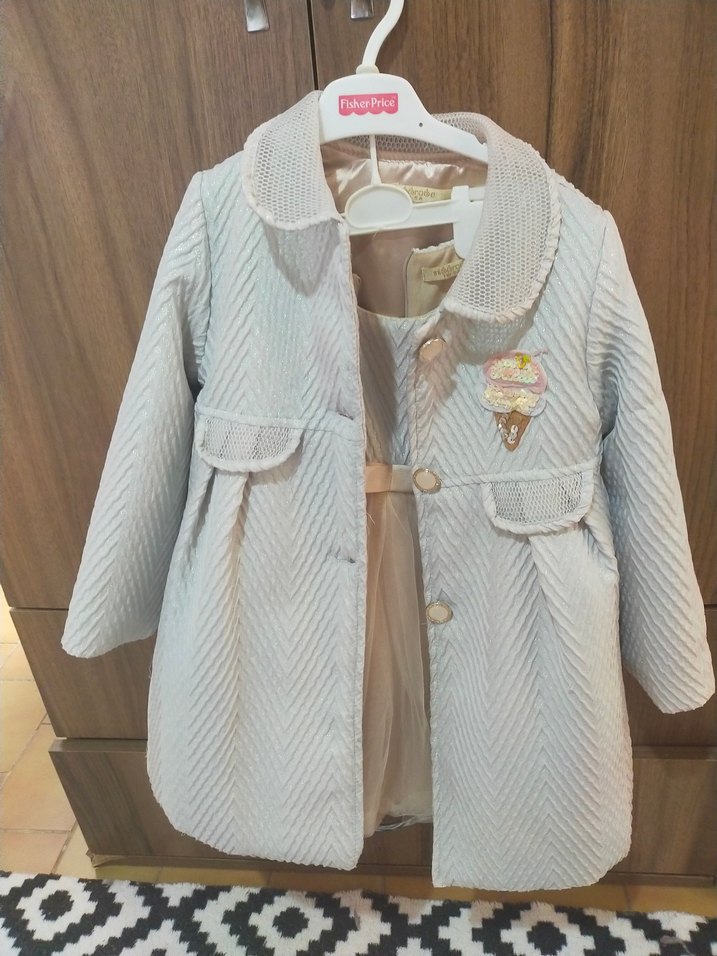 Kız Çocuk Beyaz Fırfırlı Elbise - Görsel 4