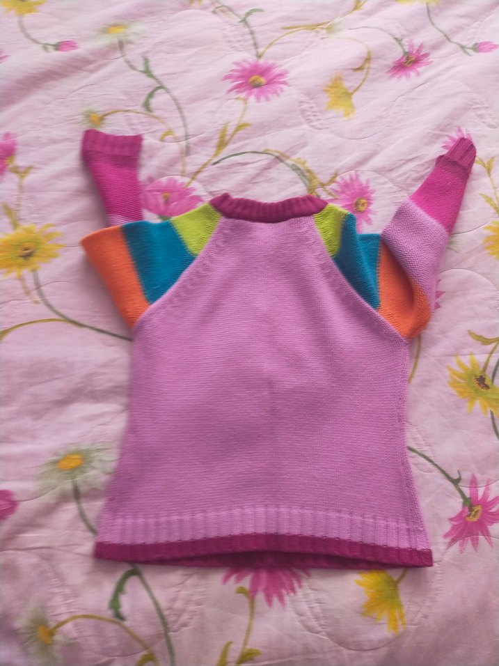 Renkli kız çocuk kazak - Görsel 2