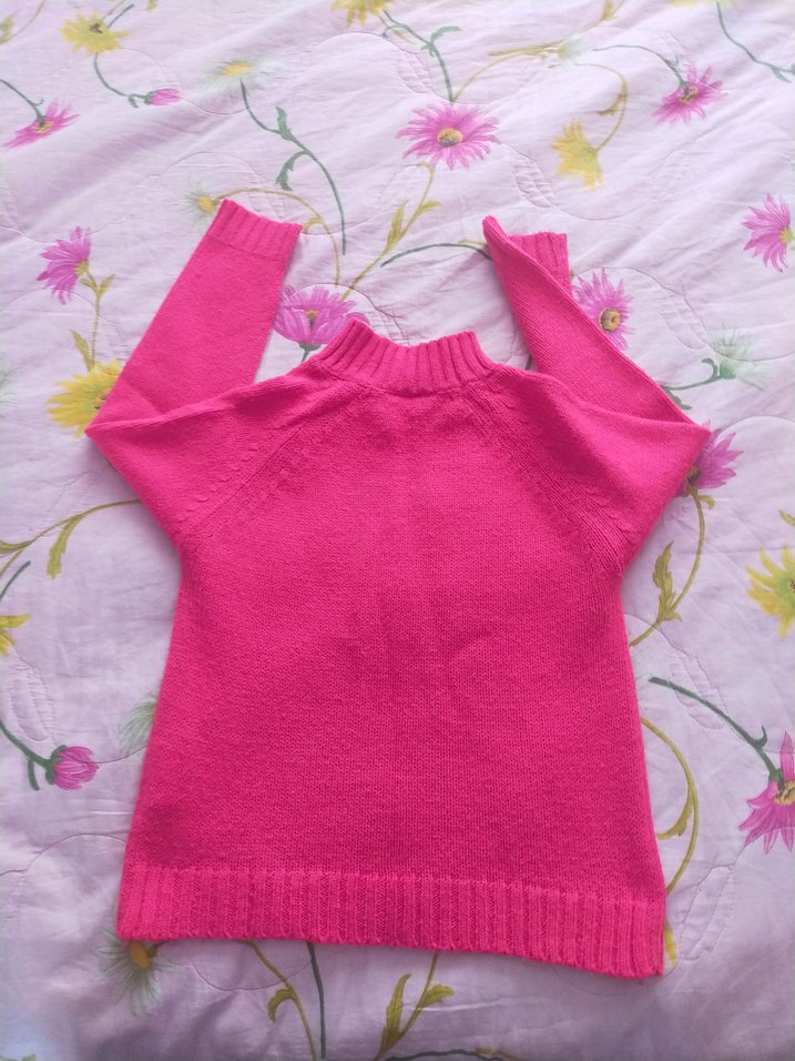 Renkli Düğmeli Pembe Kız Kazak - Görsel 3