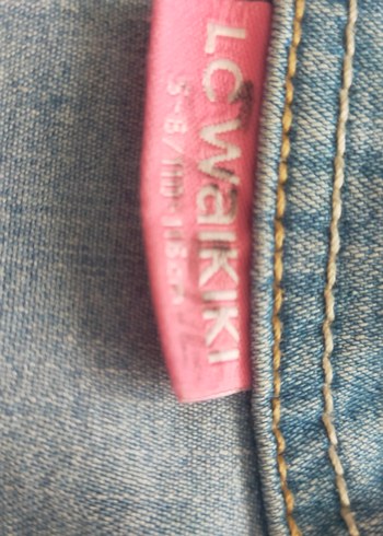 Düğmeli Mavi Kız Denim Ceket - Görsel 4