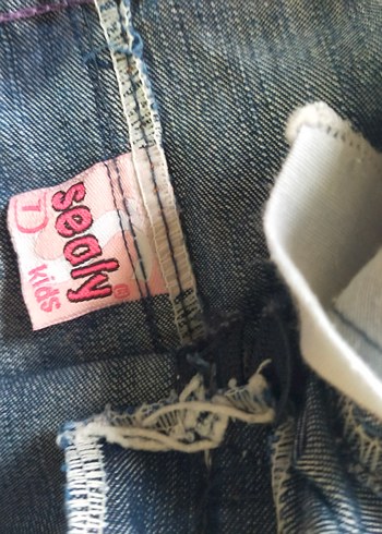 Renkli Nakışlı Düğmeli Kot Etek - Görsel 4