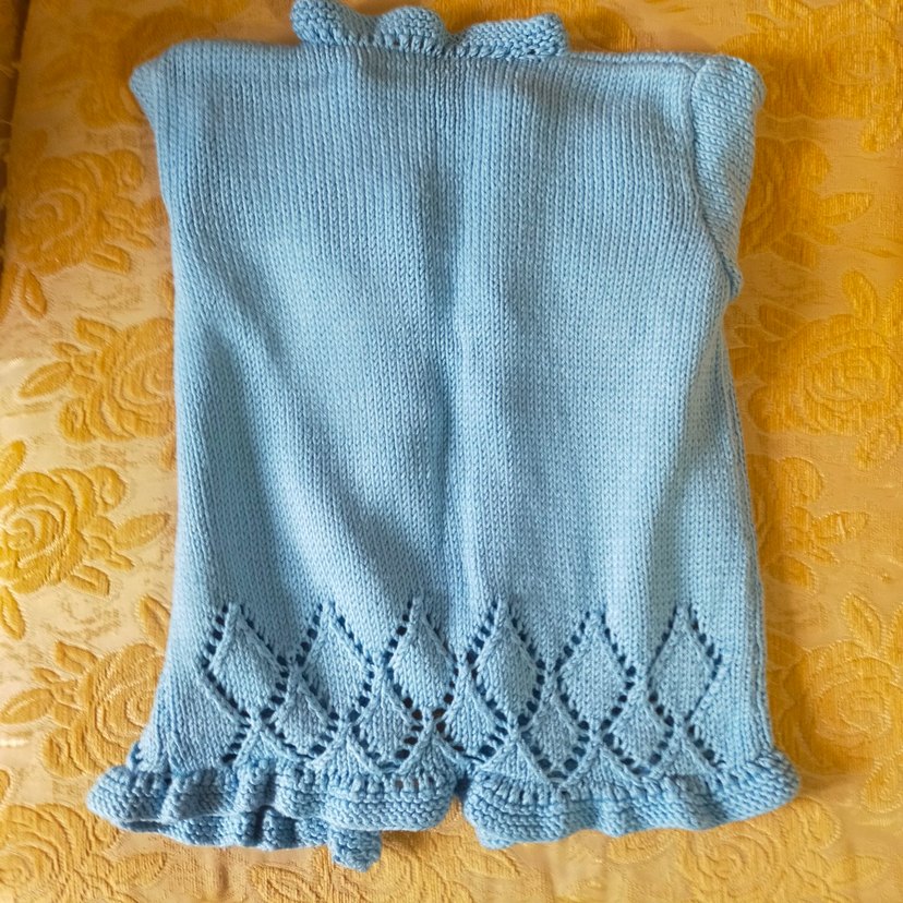 Kız Çocuk Mavi Örgü Bohem Hırka - Görsel 3