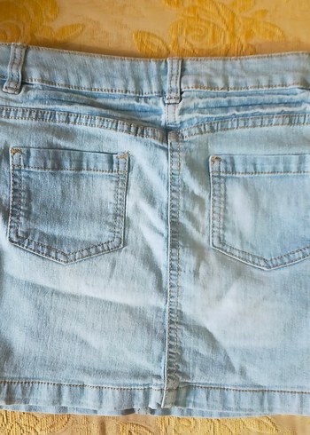 Kız Çocuk Düğmeli Mavi Denim Etek - Görsel 2