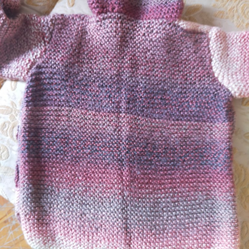 Örgü Ebruli Kız Hırkası Uzun Kollu - Görsel 3