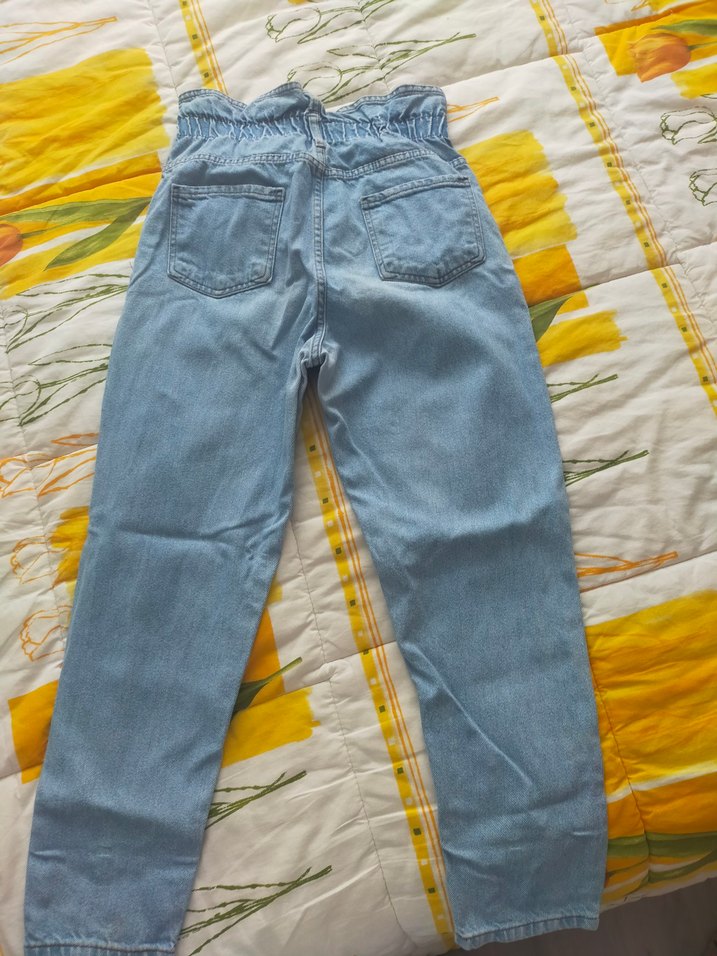 Kadın Mavi Bol Kesim Denim Pantolon - Görsel 3