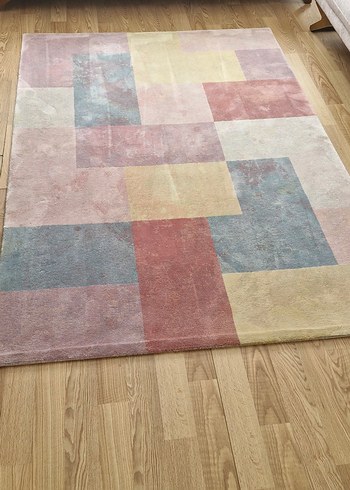 Pastel Renkli Modern Çok Renkli Halı - Görsel 5
