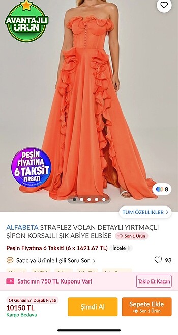 Alfabeta gece elbisesi