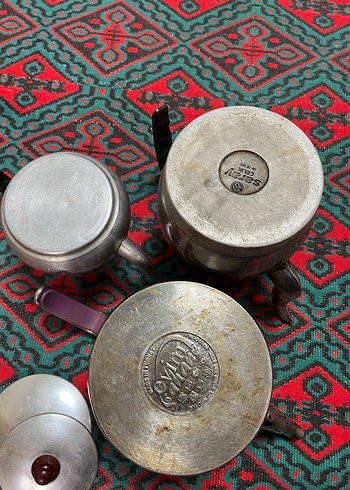  Beden Gri Metal Çaydanlık Seti