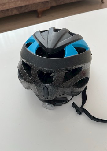 Mavi Siyah Biker Motosiklet Kaskı Velcro - Görsel 2