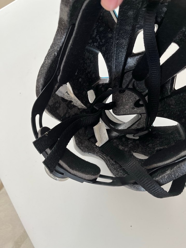 Mavi Siyah Biker Motosiklet Kaskı Velcro - Görsel 5